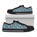 Christmas Snowy Flamingo Pattern Print Black Low Top Sneakers
