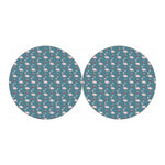 Christmas Snowy Flamingo Pattern Print Car Coasters