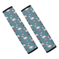 Christmas Snowy Flamingo Pattern Print Car Seat Belt Covers