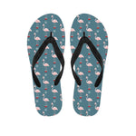 Christmas Snowy Flamingo Pattern Print Flip Flops