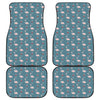 Christmas Snowy Flamingo Pattern Print Front and Back Car Floor Mats