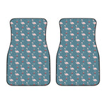 Christmas Snowy Flamingo Pattern Print Front Car Floor Mats