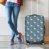 Christmas Snowy Flamingo Pattern Print Luggage Cover