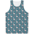Christmas Snowy Flamingo Pattern Print Men's Tank Top