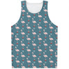 Christmas Snowy Flamingo Pattern Print Men's Tank Top