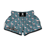 Christmas Snowy Flamingo Pattern Print Muay Thai Boxing Shorts