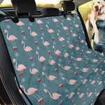 Christmas Snowy Flamingo Pattern Print Pet Car Back Seat Cover