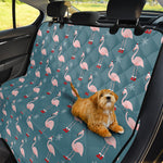 Christmas Snowy Flamingo Pattern Print Pet Car Back Seat Cover