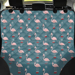 Christmas Snowy Flamingo Pattern Print Pet Car Back Seat Cover