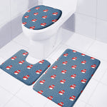 Christmas Snowy Penguin Pattern Print 3 Piece Bath Mat Set