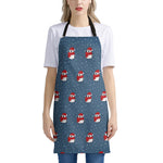 Christmas Snowy Penguin Pattern Print Apron