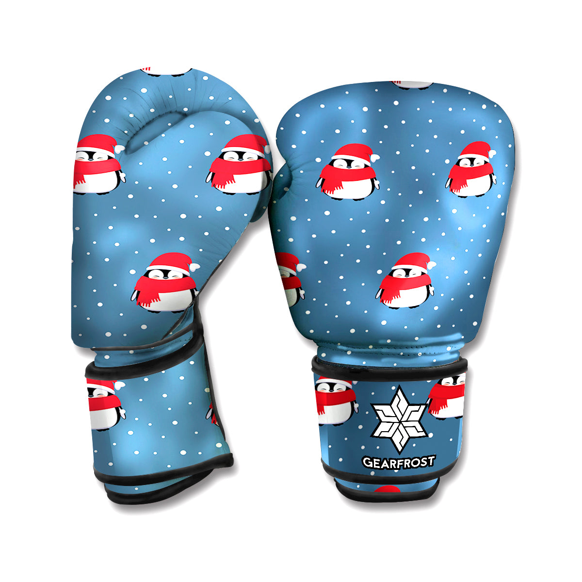 Christmas Snowy Penguin Pattern Print Boxing Gloves