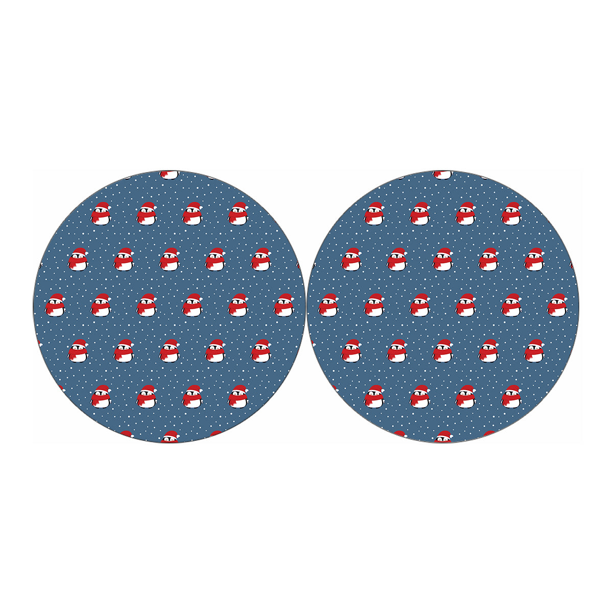 Christmas Snowy Penguin Pattern Print Car Coasters
