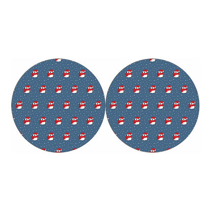 Christmas Snowy Penguin Pattern Print Car Coasters