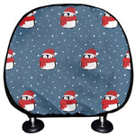 Christmas Snowy Penguin Pattern Print Car Headrest Covers