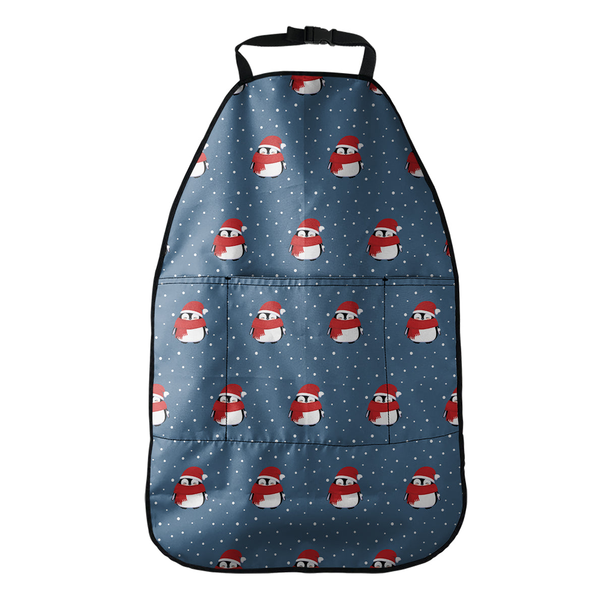 Christmas Snowy Penguin Pattern Print Car Seat Organizers