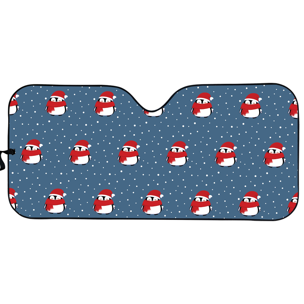 Christmas Snowy Penguin Pattern Print Car Sun Shade