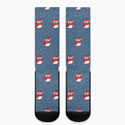 Christmas Snowy Penguin Pattern Print Crew Socks
