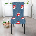 Christmas Snowy Penguin Pattern Print Dining Chair Slipcover