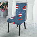 Christmas Snowy Penguin Pattern Print Dining Chair Slipcover