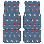 Christmas Snowy Penguin Pattern Print Front and Back Car Floor Mats