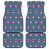 Christmas Snowy Penguin Pattern Print Front and Back Car Floor Mats