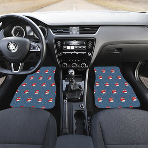 Christmas Snowy Penguin Pattern Print Front and Back Car Floor Mats