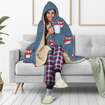 Christmas Snowy Penguin Pattern Print Hooded Blanket