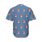 Christmas Snowy Penguin Pattern Print Men's Baseball Jersey