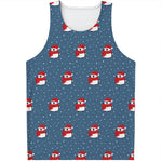 Christmas Snowy Penguin Pattern Print Men's Tank Top