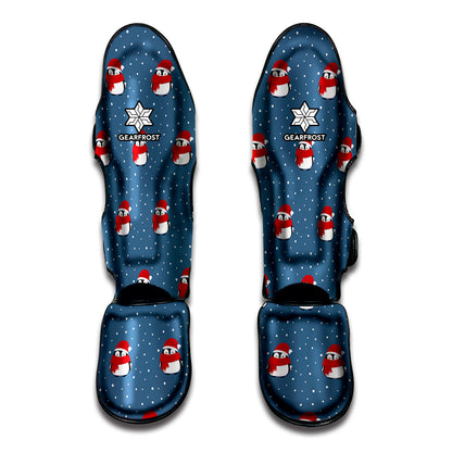Christmas Snowy Penguin Pattern Print Muay Thai Shin Guard