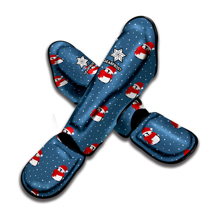 Christmas Snowy Penguin Pattern Print Muay Thai Shin Guard