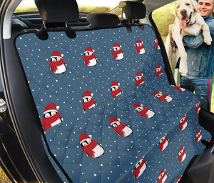 Christmas Snowy Penguin Pattern Print Pet Car Back Seat Cover