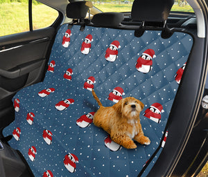 Christmas Snowy Penguin Pattern Print Pet Car Back Seat Cover