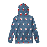 Christmas Snowy Penguin Pattern Print Pullover Hoodie