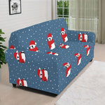 Christmas Snowy Penguin Pattern Print Sofa Cover