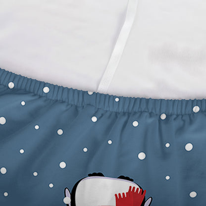 Christmas Snowy Penguin Pattern Print Sofa Cover