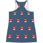 Christmas Snowy Penguin Pattern Print Women's Racerback Tank Top