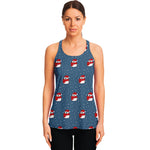 Christmas Snowy Penguin Pattern Print Women's Racerback Tank Top