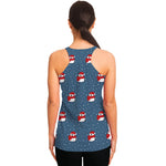 Christmas Snowy Penguin Pattern Print Women's Racerback Tank Top