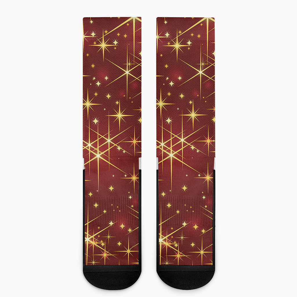 Christmas Sparkle Print Crew Socks