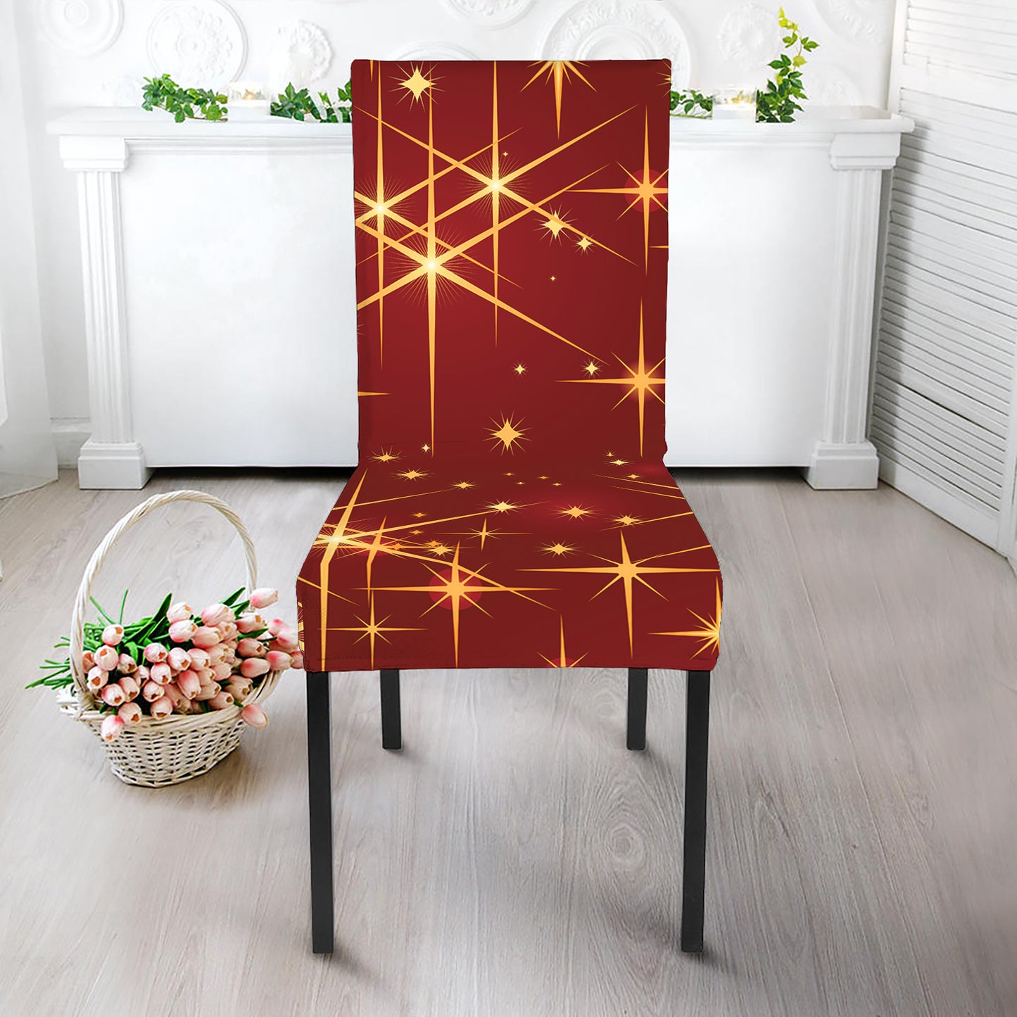 Christmas Sparkle Print Dining Chair Slipcover