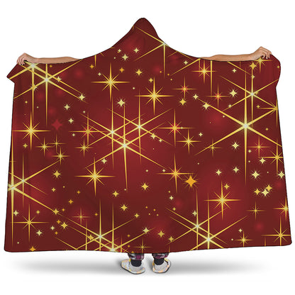 Christmas Sparkle Print Hooded Blanket