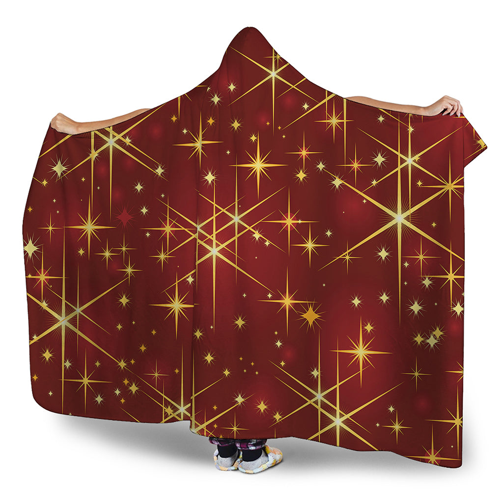 Christmas Sparkle Print Hooded Blanket