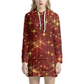Christmas Sparkle Print Pullover Hoodie Dress