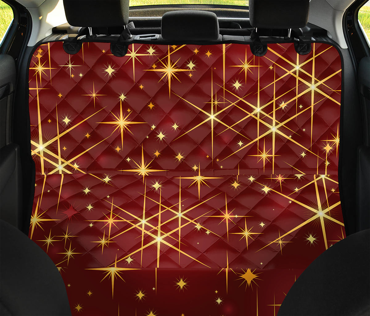 Christmas Sparkle Print Pet Car Back Seat Cover