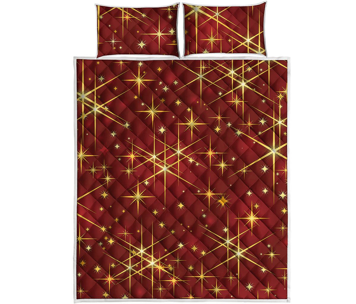 Christmas Sparkle Print Quilt Bed Set