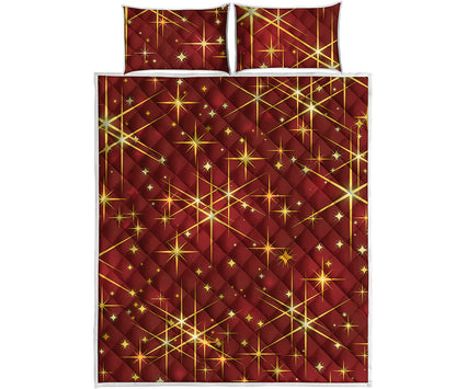 Christmas Sparkle Print Quilt Bed Set