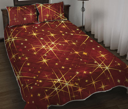 Christmas Sparkle Print Quilt Bed Set