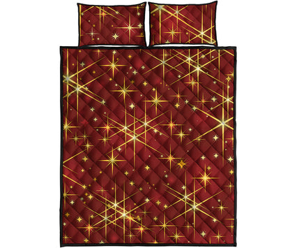 Christmas Sparkle Print Quilt Bed Set